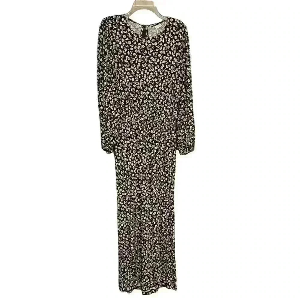 Lascana Women's Floral Print Midi Dress Size 6 Long Sleeve Multicolor - Picture 4 of 13